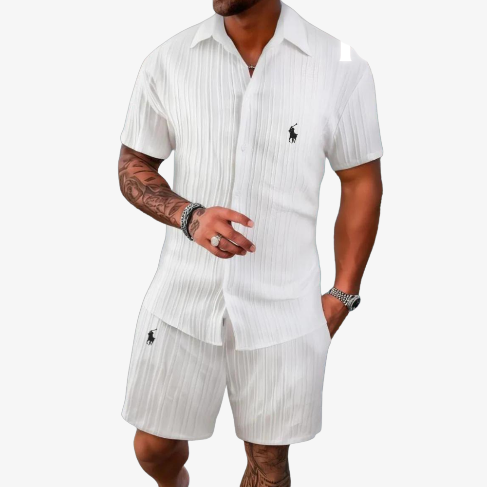 OUTLET™ Ribbed Fabric Set – Shirt & Shorts