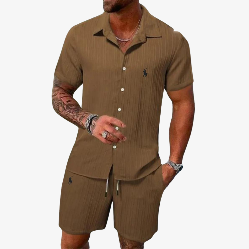 OUTLET™ Ribbed Fabric Set – Shirt & Shorts