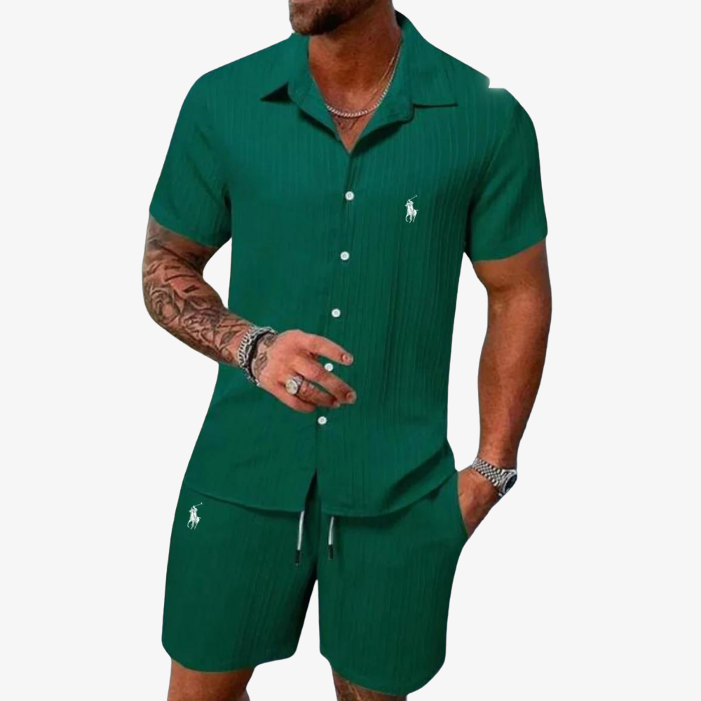 OUTLET™ Ribbed Fabric Set – Shirt & Shorts