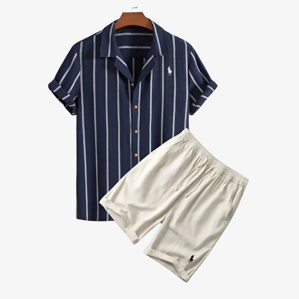 OUTLET™ Striped Two-Piece Set – Shirt & Shorts